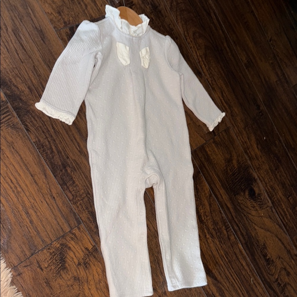 Janie and Jack White Footies One Piece
